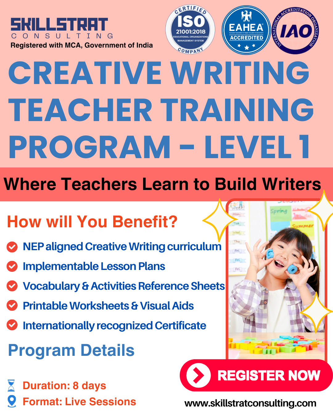 CREATIVE WRITING TEACHER TRAINING PROGRAM – LEVEL 1