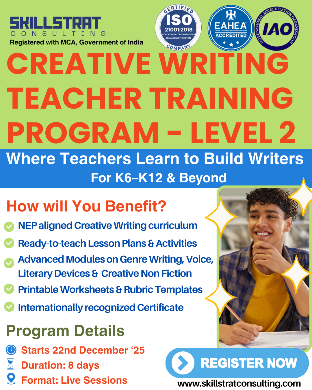 CREATIVE WRITING TEACHER TRAINING PROGRAM – LEVEL 2
